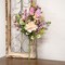 Blushing Butterfly Garden Bush Artificial Floral Pick with Pink Roses, Cream Blooms